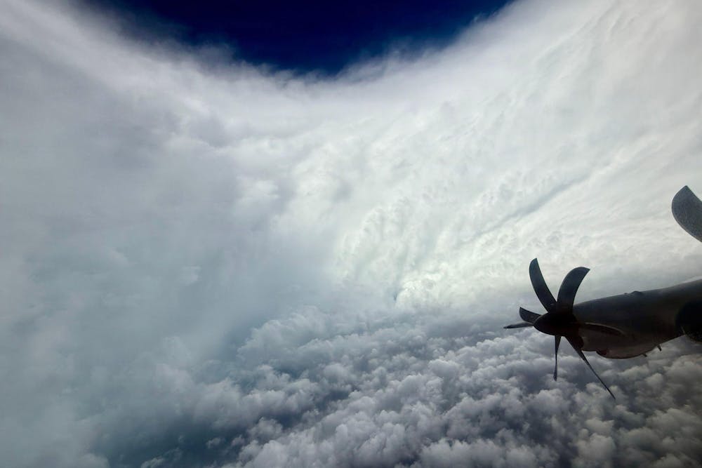 Inside the eye of Hurricane Melissa.